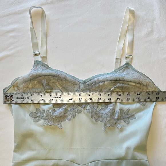 Y2K GRUNGE VINTAGE SLIP PALE BLUE GREEN, SMALL - Picture 5 of 8